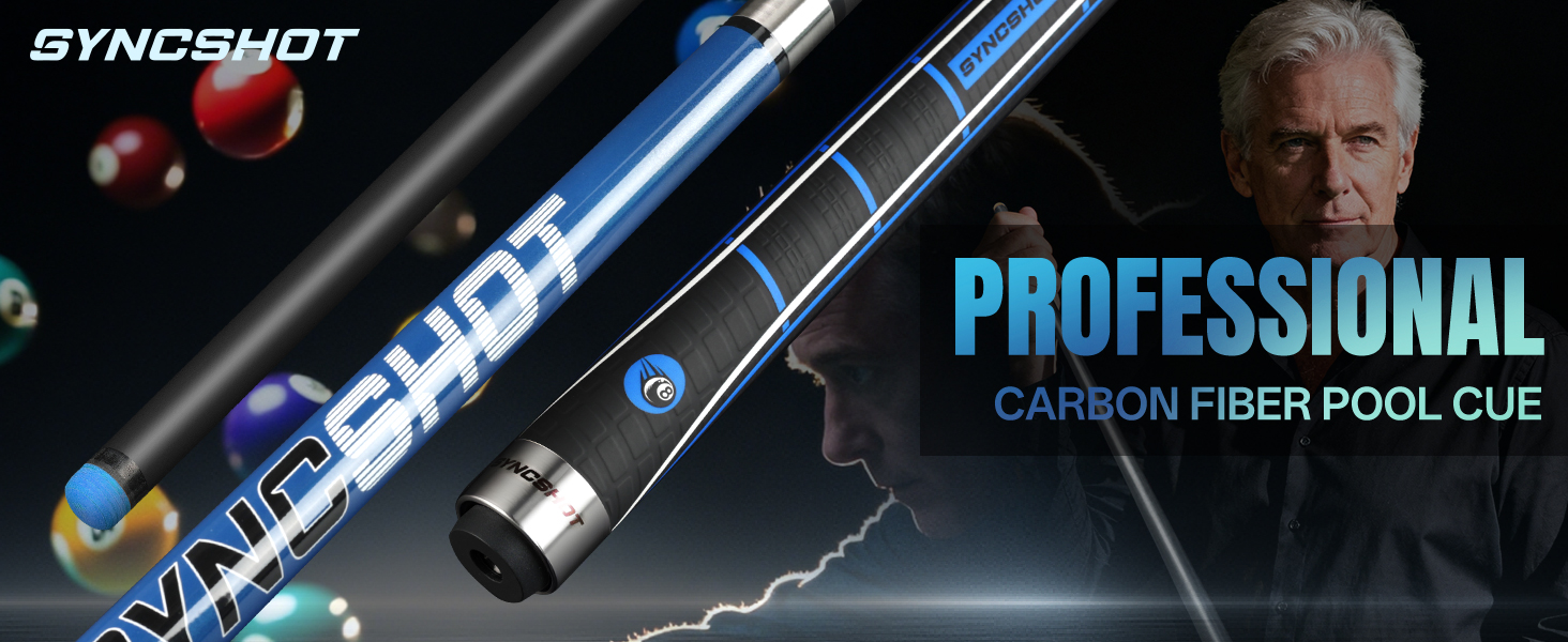 CARBON FIBER POOL CUE BLUE