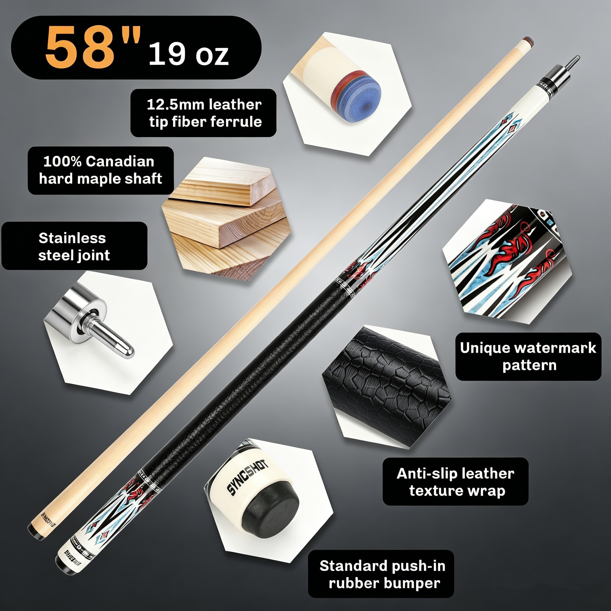 Professional Cue Pool Cue