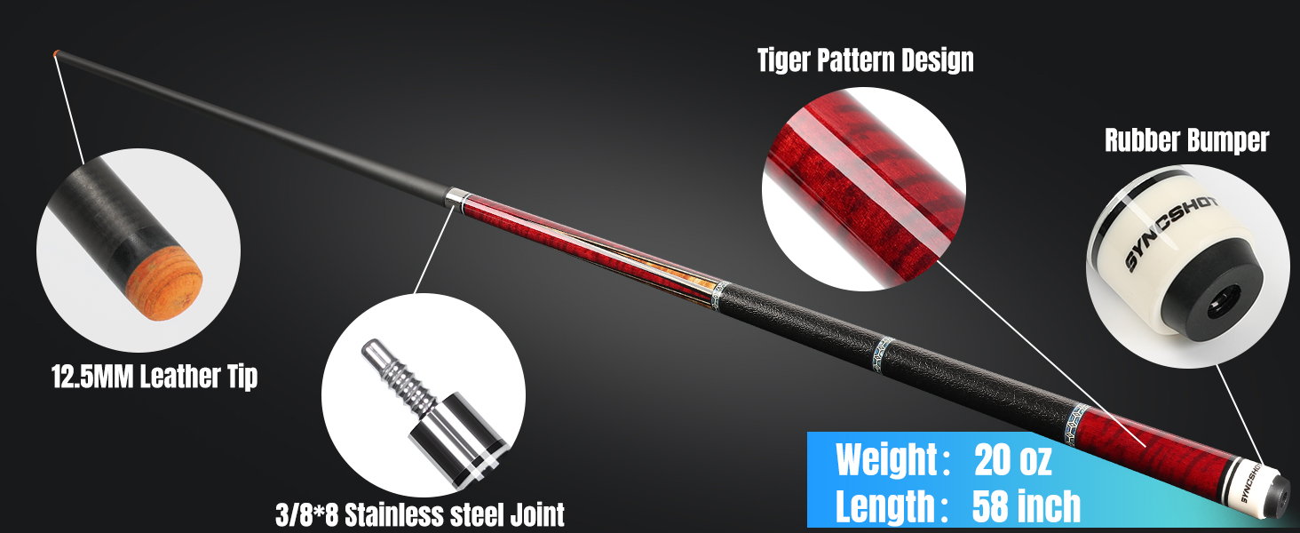 Carbon Fiber Pool Cue 58 - Detail