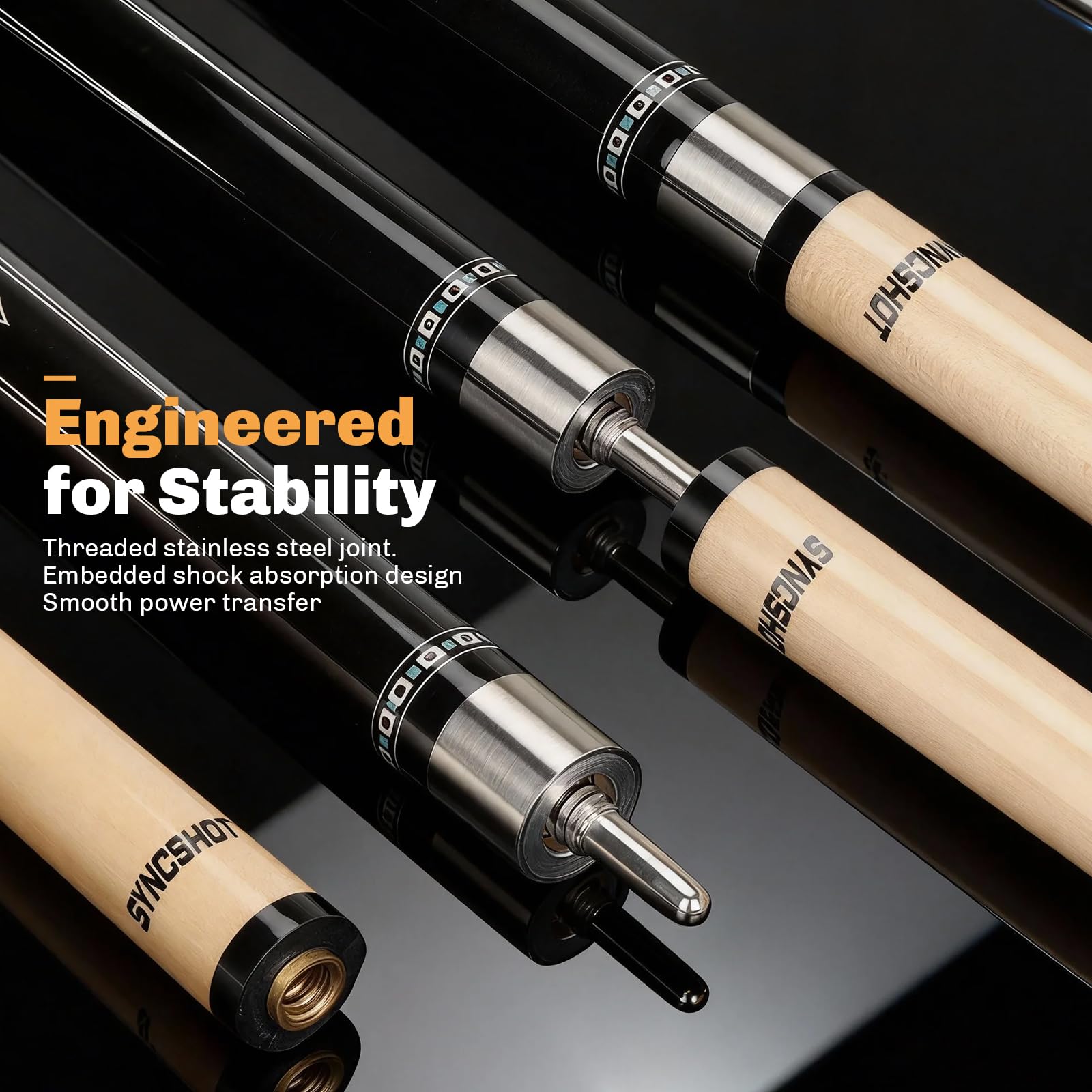 Professional Pool Cue Stick with Hard Case